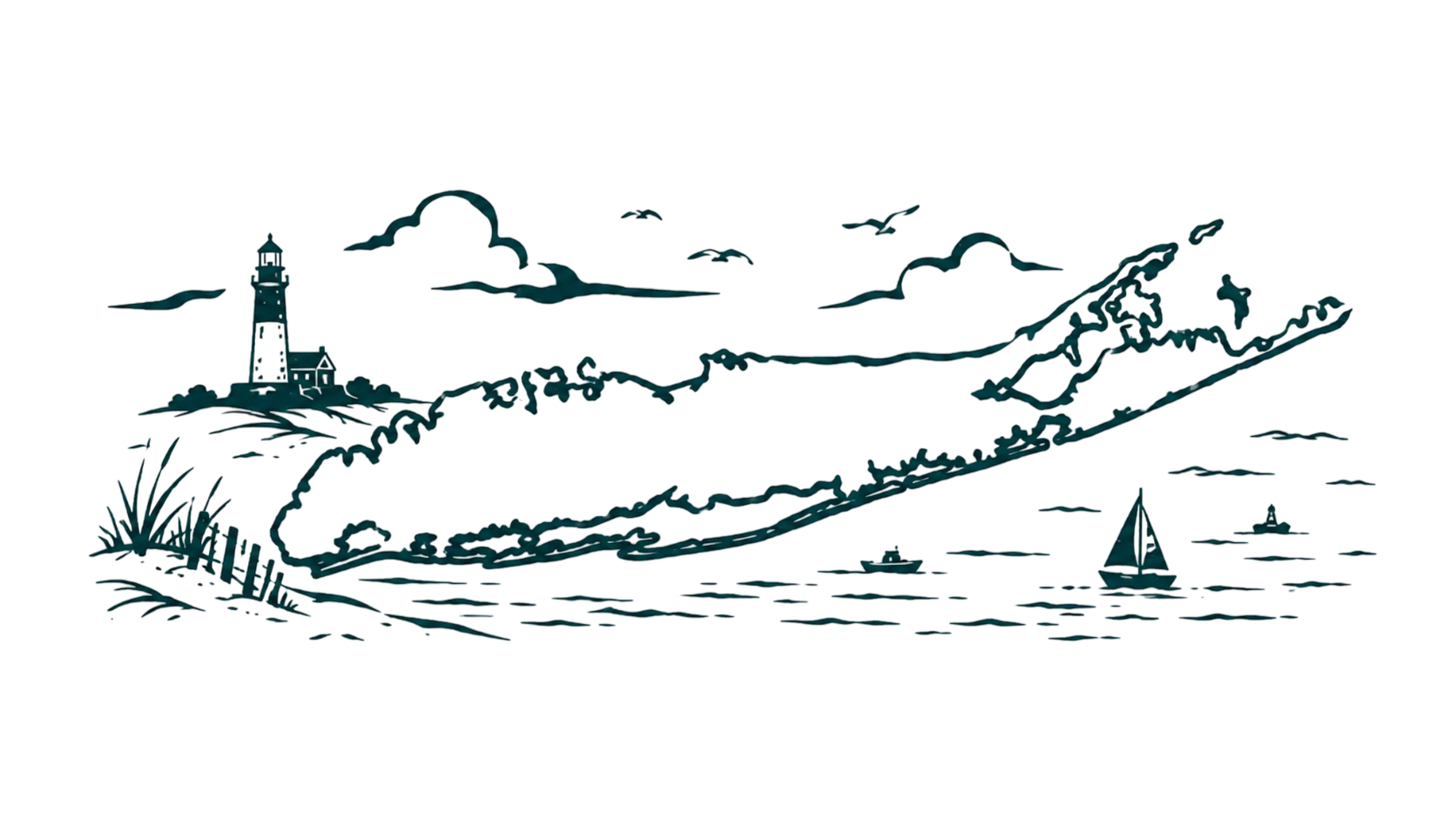 Long Island map illustration for Fire Island Design