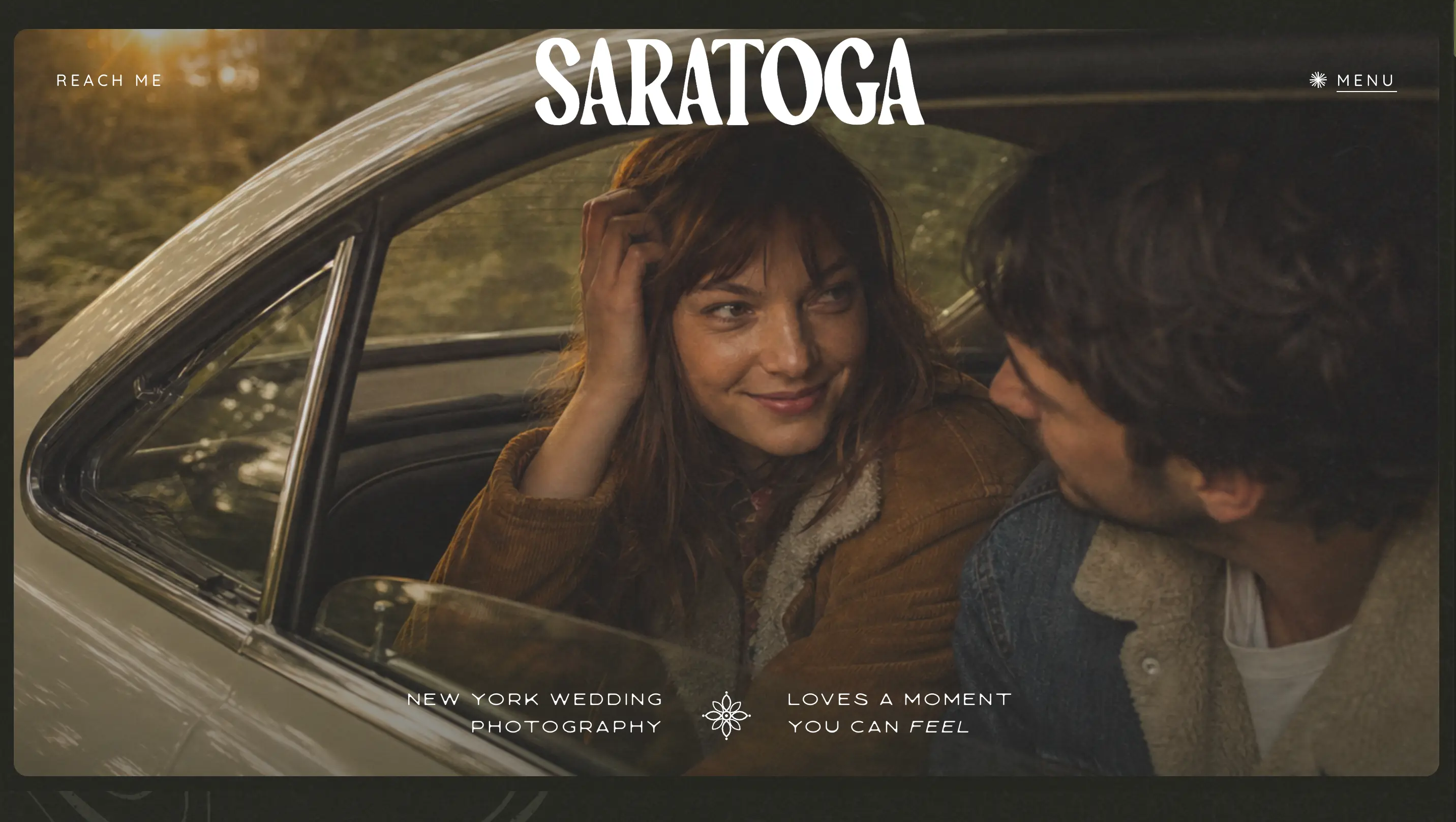 Saratoga freelance wedding photography website homepage design by Fire Island Design
